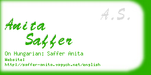 anita saffer business card